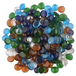 Color Stone Transparent Half Round Aquarium Glass Pebbles for Garden and Living Room Decor Multicolour 1 kg 0