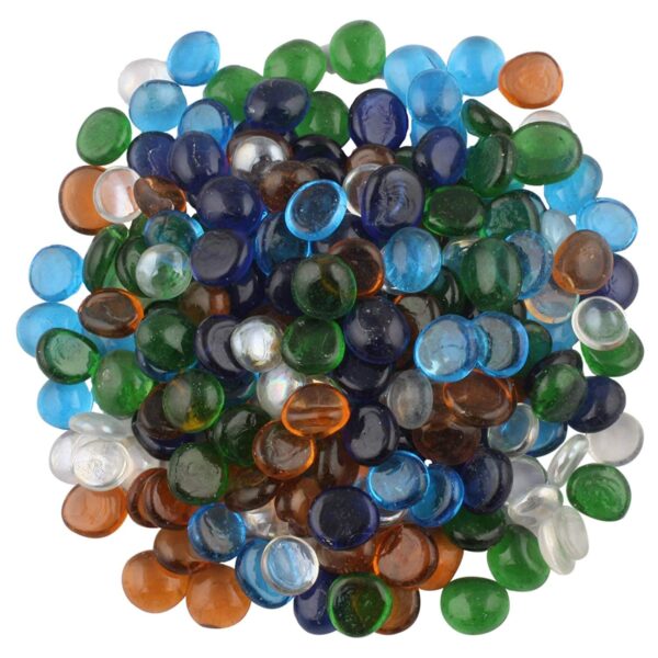 Color Stone Transparent Half Round Aquarium Glass Pebbles for Garden and Living Room Decor Multicolour 1 kg 0