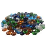 Color Stone Transparent Half Round Aquarium Glass Pebbles for Garden and Living Room Decor Multicolour 1 kg 1