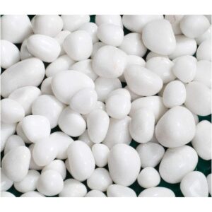 Creative Farmer 1Kg Glossy Stone Pebbles White Color Frabjous1 Decorative Itme Pebble for Aquarium All Purpose Pack