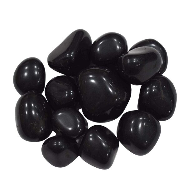 Jirax 1 KG Natural Black Agate Stone Polished and Glossy Fish Tank Aquarium Fountain Table Vase Fillers Pebbles Stones Multipurpose Home Decor Pebbles Stones